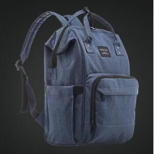 New Large Capacity Blue Insulated Diaper Bag Backpack